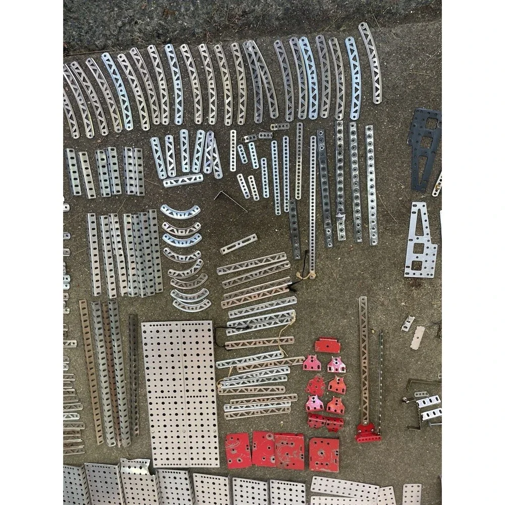 Vintage A.C. Gilbert Erector Set No 6-1/2 Lot w/ WORKING Motor 1938 Manual Box